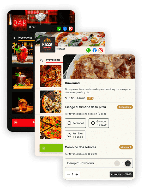 Ejemplo de Menús de Olaclick