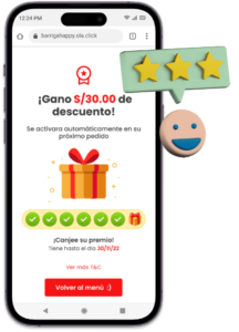 Página do programa de fidelidade do cliente, acessível pelo cardápio digital OlaClick