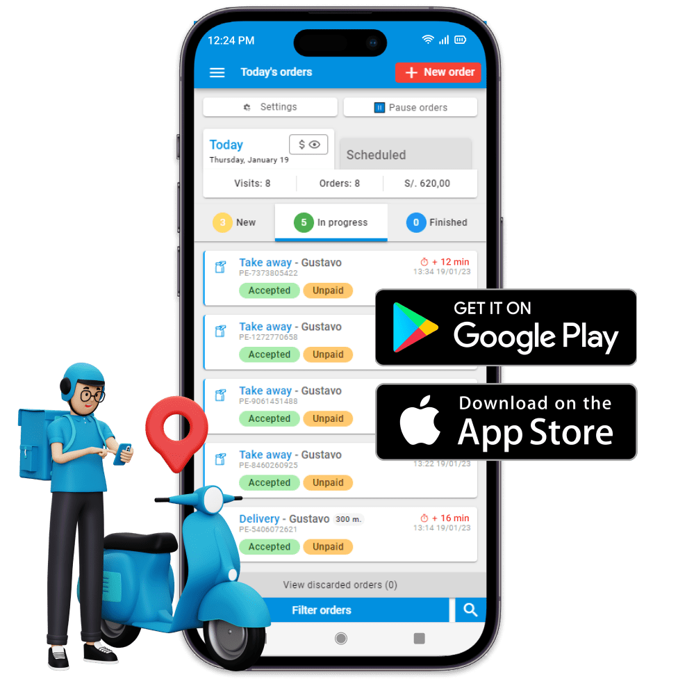 Capture d'écran de l'application Motorboy