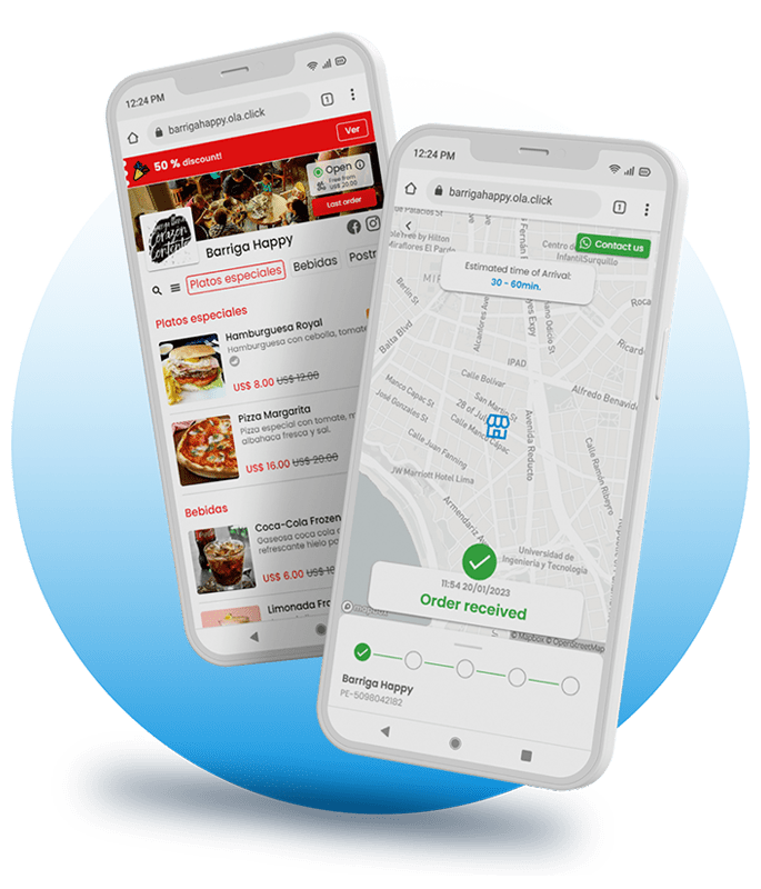 Cardapio digital com sistema de delivery do OlaClick