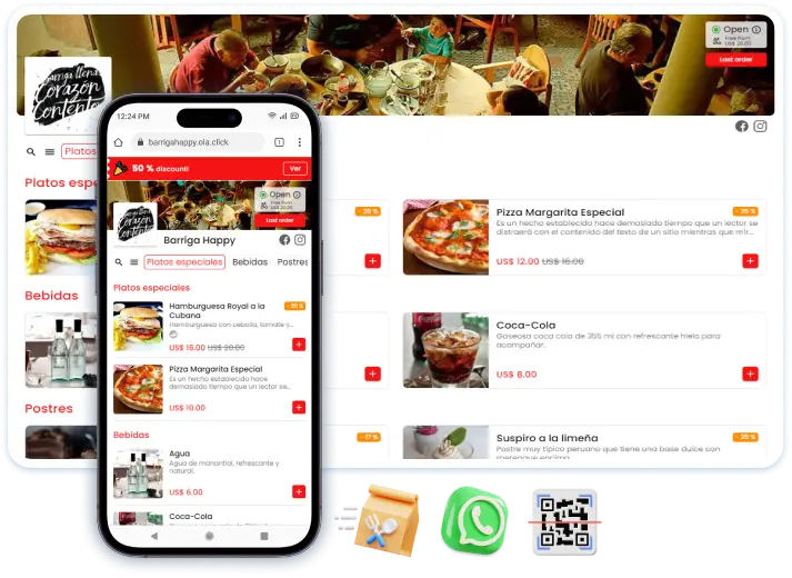 exemplo de cardapio digital da olaclick