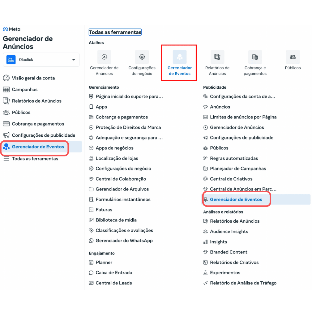Guia para integrar o Pixel do Facebook com OlaClick 