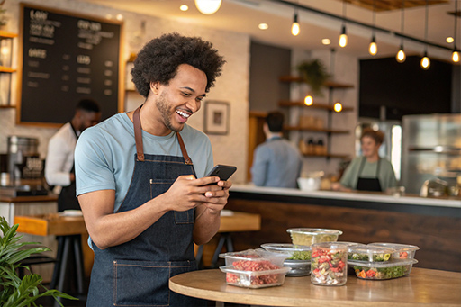 Marmitas e cardápios digitais