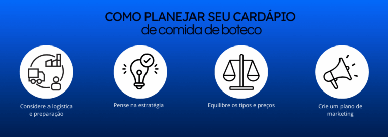 como planejar seu cardapio de comida de boteco