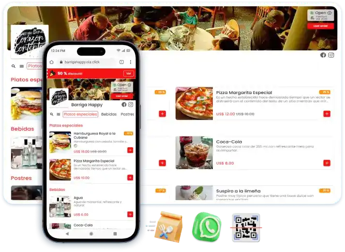 exemplo de cardapio digital da olaclick