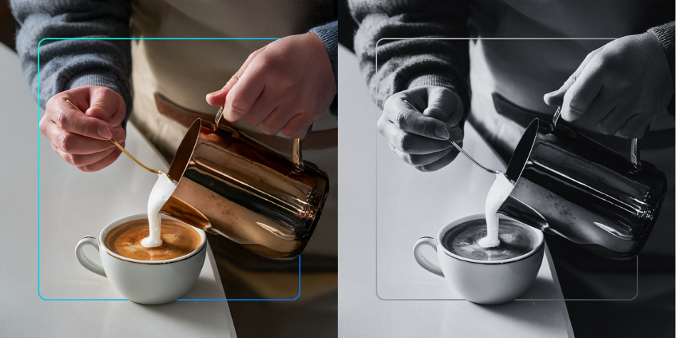 barista montando um latte direto de um cardapio cafeterias