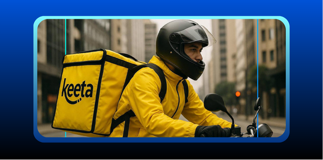 foto mostra imagem de entregador do keeta delivery